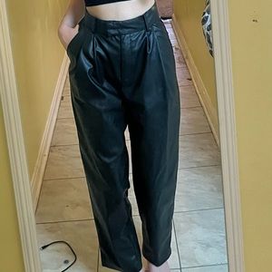 H&M leather paper bag pants